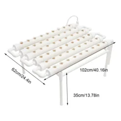 Hydroponiskt odlingskit - 6-rörssystem - 54 odlingsplatser - 1 nivå - PVC - Komplett set - Vit Kit För Växt- & Örtplantering