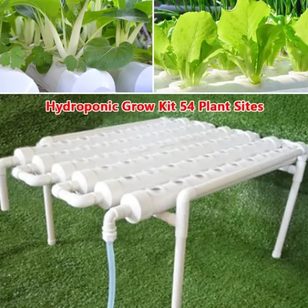 Hot Hydroponiskt odlingskit - 1-lagersystem - 54 hål - PVC-U - Håldiameter 3,2 cm - 4/6 rör - Lila Kit För Växt- & Örtplantering