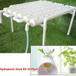 Hot Hydroponiskt odlingskit - 1-lagersystem - 54 hål - PVC-U - Håldiameter 3,2 cm - 4/6 rör - Lila Kit För Växt- & Örtplantering