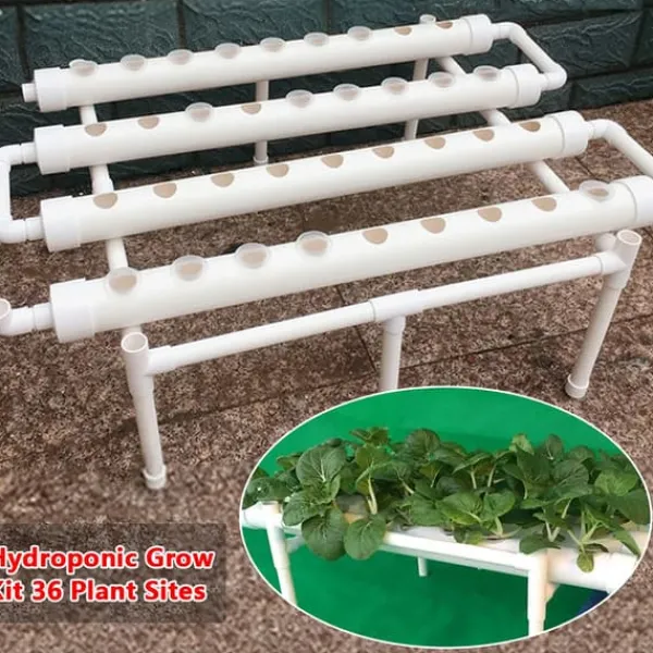 Hot Hydroponiskt odlingskit - 1-lagersystem - 54 hål - PVC-U - Håldiameter 3,2 cm - 4/6 rör - Lila Kit För Växt- & Örtplantering