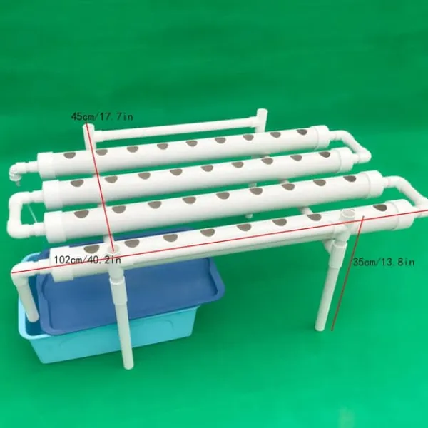 Hot Hydroponiskt odlingskit - 1-lagersystem - 54 hål - PVC-U - Håldiameter 3,2 cm - 4/6 rör - Lila Kit För Växt- & Örtplantering