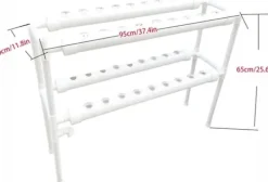 Hot Hydroponiskt Odlingskit - Hydroponiskt Odlingssystem - 2 Nivåer - 72 Växtplatser - Bevattningssystem - Vit Kit För Växt- & Örtplantering