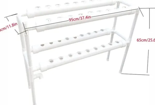 Hot Hydroponiskt Odlingskit - Hydroponiskt Odlingssystem - 2 Nivåer - 72 Växtplatser - Bevattningssystem - Vit Kit För Växt- & Örtplantering