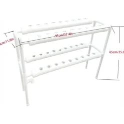 Hot Hydroponiskt Odlingskit - Hydroponiskt Odlingssystem - 2 Nivåer - 72 Växtplatser - Bevattningssystem - Vit Kit För Växt- & Örtplantering