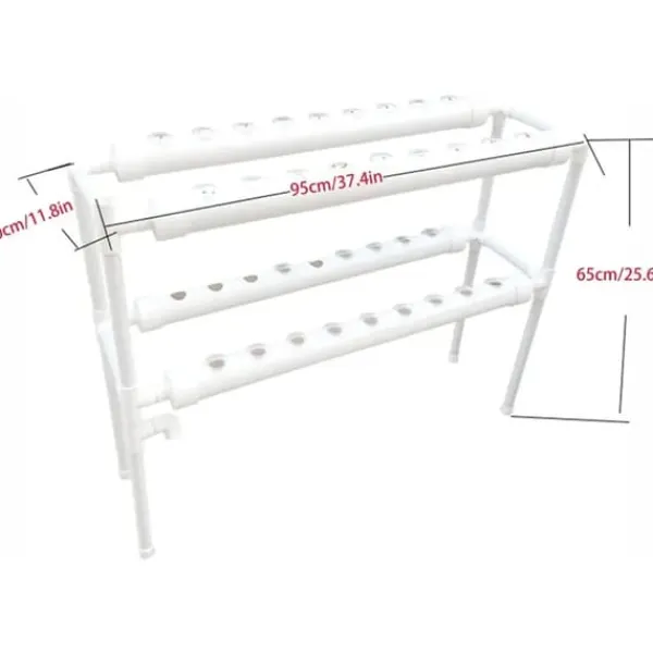 Hot Hydroponiskt Odlingskit - Hydroponiskt Odlingssystem - 2 Nivåer - 72 Växtplatser - Bevattningssystem - Vit Kit För Växt- & Örtplantering