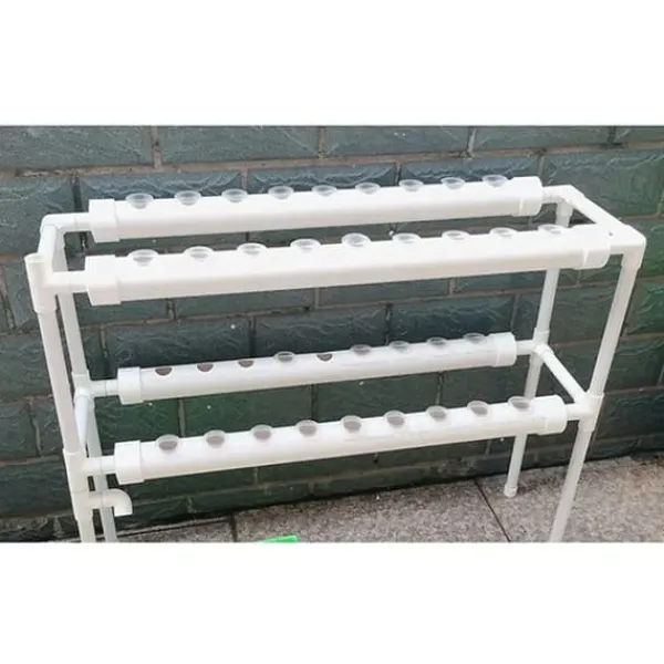 Hot Hydroponiskt Odlingskit - Hydroponiskt Odlingssystem - 2 Nivåer - 72 Växtplatser - Bevattningssystem - Vit Kit För Växt- & Örtplantering