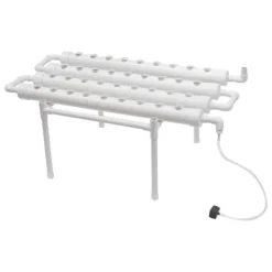 Hydroponiskt odlingskit - Hydroponiskt system - 4 rör - 36 odlingshål - En nivå - För grönsaker, örter, blommor - Vit