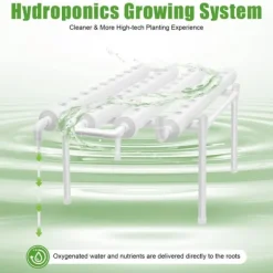 Discount Hydroponiskt odlingskit - 1-Lagers System - 36 Odlingsplatser - PVC-U - Håldiameter 3,2 cm - Rör Ø 6,3 cm - Vit Kit För Växt- & Örtplantering