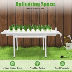 Discount Hydroponiskt odlingskit - 1-Lagers System - 36 Odlingsplatser - PVC-U - Håldiameter 3,2 cm - Rör Ø 6,3 cm - Vit Kit För Växt- & Örtplantering