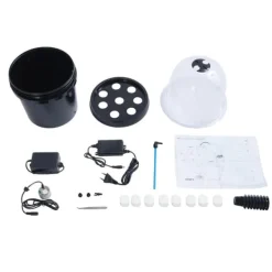 Hydroponiskt odlingskit, dimkulturteknik, modern design, komplett kit,Svart