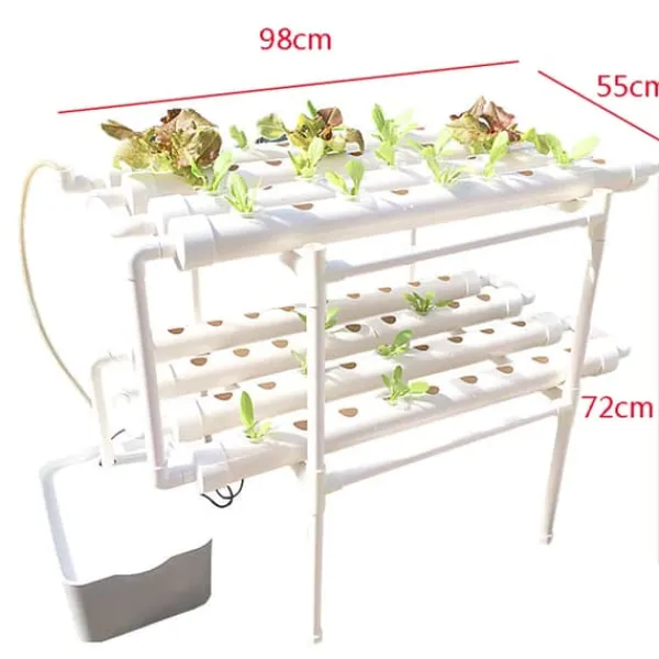 Hydroponiskt odlingskit, lagerdesign, automatiskt bevattningssystem,72 Hål Kit För Växt- & Örtplantering
