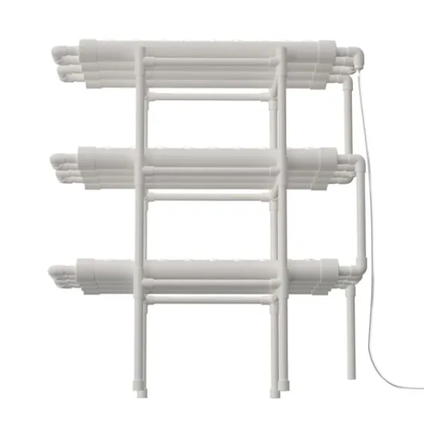 Hydroponiskt odlingskit, 3-lagers system, 108 växtplatser,VIT