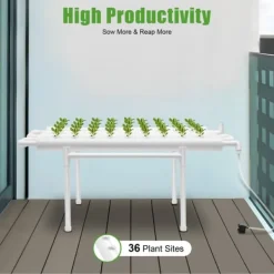 Hydroponiskt odlingskit, platsbesparande design, 36 växtplatser,VIT
