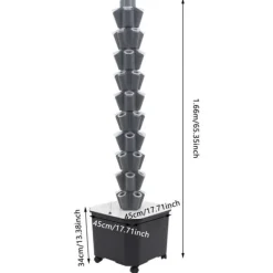 Sale Hydroponiskt odlingssystem, vertikal design, 50 planteringshål,Grå Kit För Växt- & Örtplantering