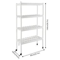 Hydroponiskt Odlingssystem - 4 Våningar 108 Odlingsplatser - Timerstyrd Vattenpump - PVC - Hydroponiskt Odlingskit - För Sallad Raps Betor