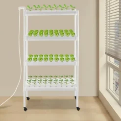 Hydroponiskt Odlingssystem - 4 Våningar 108 Odlingsplatser - Timerstyrd Vattenpump - PVC - Hydroponiskt Odlingskit - För Sallad Raps Betor