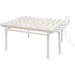 Hydroponiskt odlingssystem - 1-lagers rörsystem - 54 odlingsplatser - PVC-U - Rör Ø 6,3 cm, Hål Ø 3,2 cm - Vattensnålt - Ljusgrå