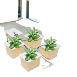 Sale Hydroponiskt odlingssystem, 4 planteringskärl, effektiv DWC-system, högkapacitets vattenpump Kit För Växt- & Örtplantering