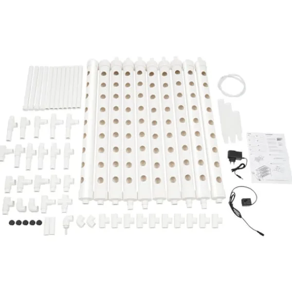 New Hydroponiskt odlingssystem, 3-vånings PVC-rörsystem, 90 odlingsplatser Kit För Växt- & Örtplantering