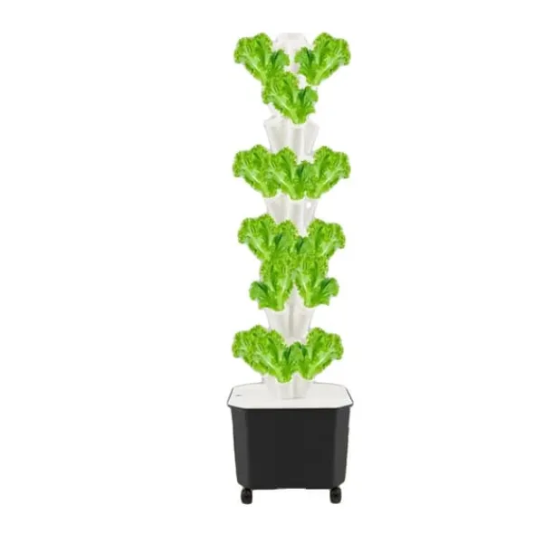 Hydroponiskt odlingssystem, vertikal design, 50 planteringshål,VIT