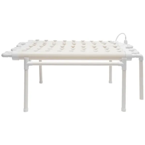 Outlet Hydroponiskt odlingssystem - Odlingskit enkel nivå - 54 Odlingshål - 6 Rör - För Grönsaker och Örter - Hem och Trädgård - Vit Kit För Växt- & Örtplantering
