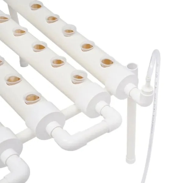 Outlet Hydroponiskt odlingssystem - Odlingskit enkel nivå - 54 Odlingshål - 6 Rör - För Grönsaker och Örter - Hem och Trädgård - Vit Kit För Växt- & Örtplantering