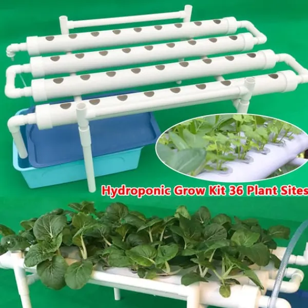 Hydroponiskt odlingssystem, 36 planteringsplatser, effektiv vattenanvändning, PVC-U-material