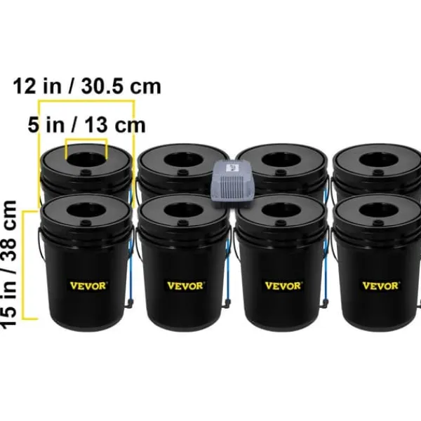 Hot Hydroponiskt system, djupvattenkultur, flera hinkalternativ,Direkt 8Pcs Kit För Växt- & Örtplantering