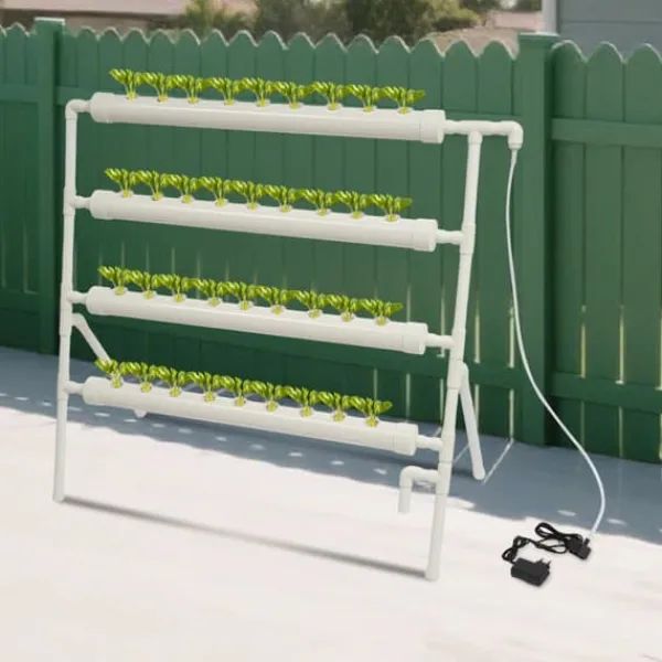 Clearance Hydroponiskt växtsystem, 4 lager, 36 poddar, 44 Gal/h pumpkapacitet, 5,91 ft maximalt pumptryck, 16,53 lbs viktkapacitet Kit För Växt- & Örtplantering