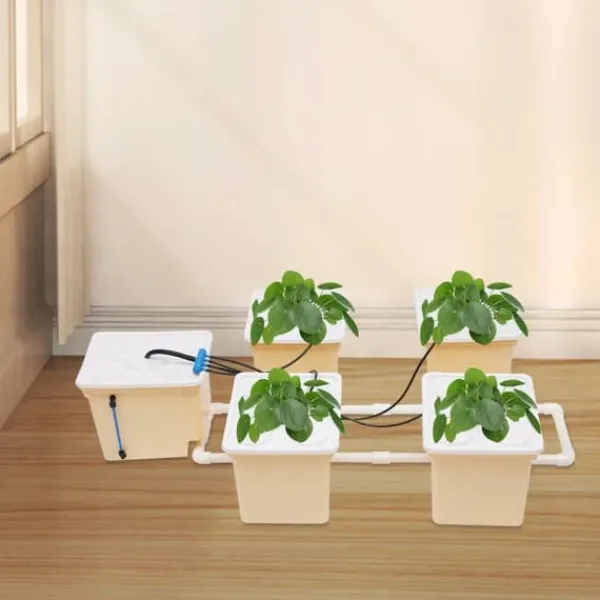 Online Hydroponiskt växtsystem, 5-bucket setup, kompletta tillbehör inkluderade,VIT Kit För Växt- & Örtplantering