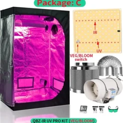 Best Hydroponiskt växtsystem, Fullspektrum LED-lampor, Kompletta växttältkit,120x60x150cm kit, Paket C Kit För Växt- & Örtplantering