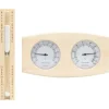 2-i-1 Bastutermometer & hygrometer med sandur i massiv furu | Färg: Naturlig | Storlek: 15 min