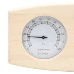 2-i-1 Bastutermometer & hygrometer med sandur i massiv furu | Färg: Naturlig | Storlek: 15 min
