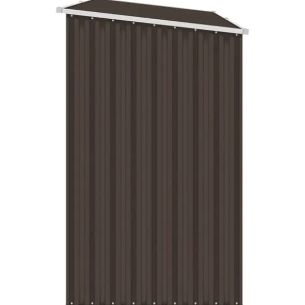 2-i-1 Trädgårdsskjul i galvaniserat stål - Förvaring av ved & redskap | Färg: Brun | Storlek: 245x98x159 cm