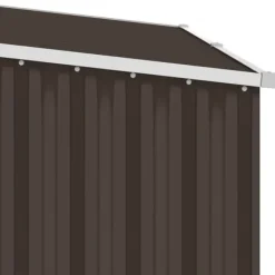 2-i-1 Trädgårdsskjul i galvaniserat stål - Förvaring av ved & redskap | Färg: Brun | Storlek: 245x98x159 cm
