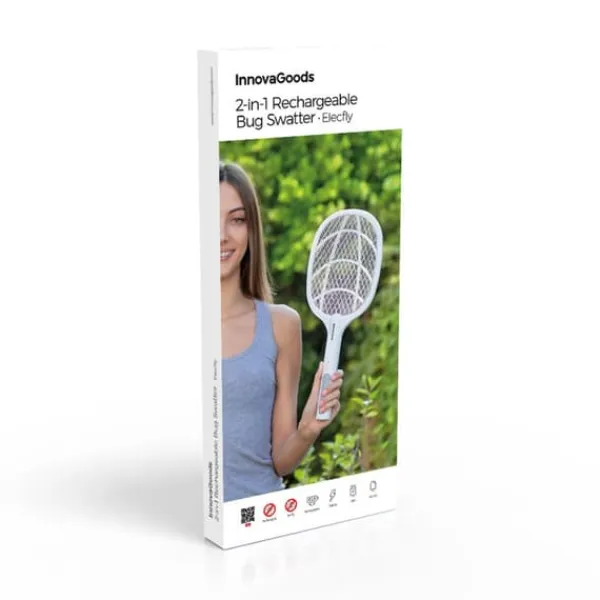 Sale 2-i-1 Uppladdningsbart Insektsdödande Racket med UV-ljus Elecfly InnovaGoods Flugsmällor