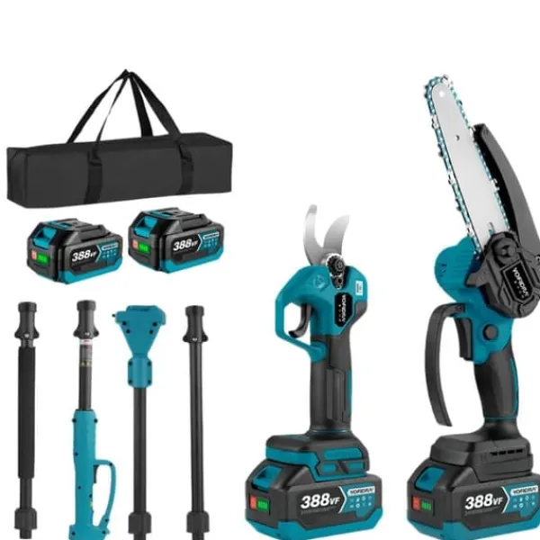 Online 3in1 Electric High Branch Saw with 2 Batteries 20000RPM Cordless Telescoping High Pruning Shear Garden Power Tool Trädgårdsmaskiner