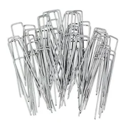 Hot INF 100 st U-formade förankringspinnar för trädgård Silver Markduk & Fiberduk