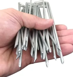 Hot INF 100 st U-formade förankringspinnar för trädgård Silver Markduk & Fiberduk
