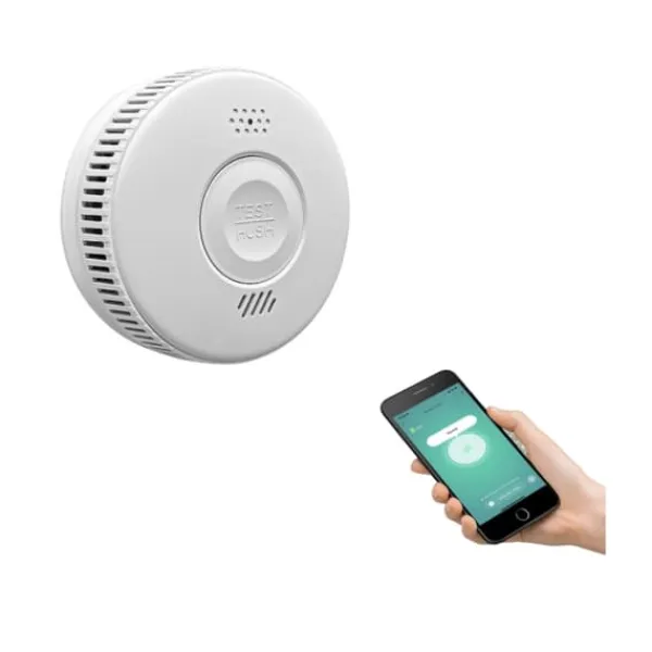 Hot INF WiFi Brandvarnare, 3-års batteri Brandlarm med LED-indikator Vit 0 Brandlarm