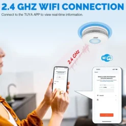 Hot INF WiFi Brandvarnare, 3-års batteri Brandlarm med LED-indikator Vit 0 Brandlarm