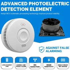 Hot INF WiFi Brandvarnare, 3-års batteri Brandlarm med LED-indikator Vit 0 Brandlarm