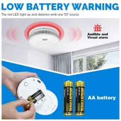 Hot INF WiFi Brandvarnare, 3-års batteri Brandlarm med LED-indikator Vit 0 Brandlarm