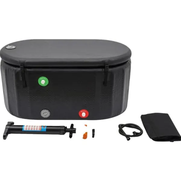 Inflatable Cold Plunge Tub, Portable, Freestanding, Insulated Lid,svart