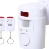 Infraröd Rörelsesensor Alarm - Burglar Alarm med 2 Fjärrkontroller, 105° Scanningsområde och 105dB, Lämplig för Hem/Garage/Butiker