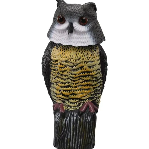 Sale INN Fake Owl 17x17x38cm med självlysande ögon Owl Decoy Realistisk simulering av fågelskrämmremedel för att skrämma duvor och fåglar För Fåglar & Småvilt