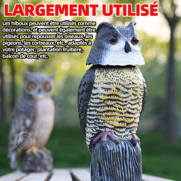 Sale INN Fake Owl 17x17x38cm med självlysande ögon Owl Decoy Realistisk simulering av fågelskrämmremedel för att skrämma duvor och fåglar För Fåglar & Småvilt