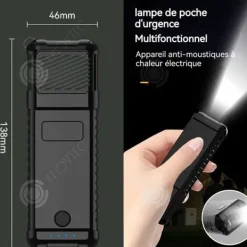 INN Lampan anti-mygga elektrisk 14 x 4,6 cm ABS Autonomi på 8 timmar Säkert och ofarligt Kan användas som bärbart batteri Anti-mygga