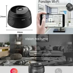 INN Mini Säkerhetskamera 2st Mini Indoor-Outdoor Video Camera HD 1080P Trådlös Wifi Portabel för hemsäkerhet