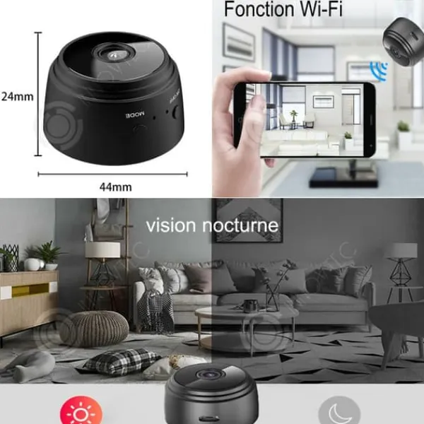 INN Mini Säkerhetskamera 2st Mini Indoor-Outdoor Video Camera HD 1080P Trådlös Wifi Portabel för hemsäkerhet